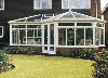 White PVCu P shape conservatory