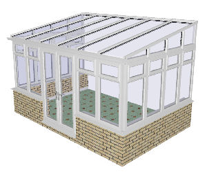 Dwarf wall DIY Lean to High Pitch Conservatory 49